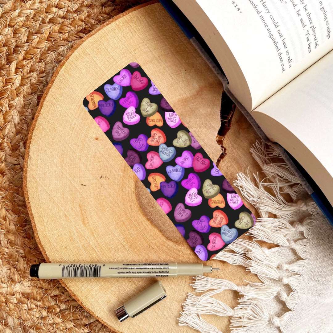 Romance Book Tropes Hearts Bookmark - Serafine Art & Design - 