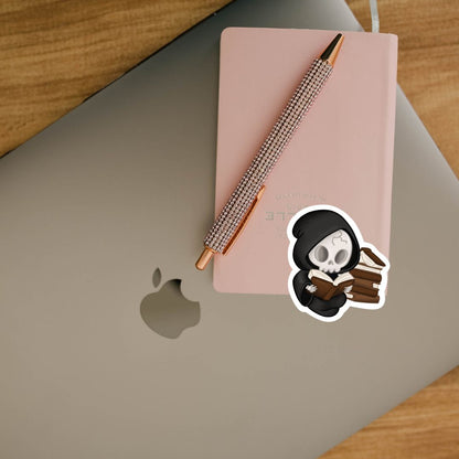 Reading Grim Reaper Sticker | Fall & Halloween Kindle Stickers