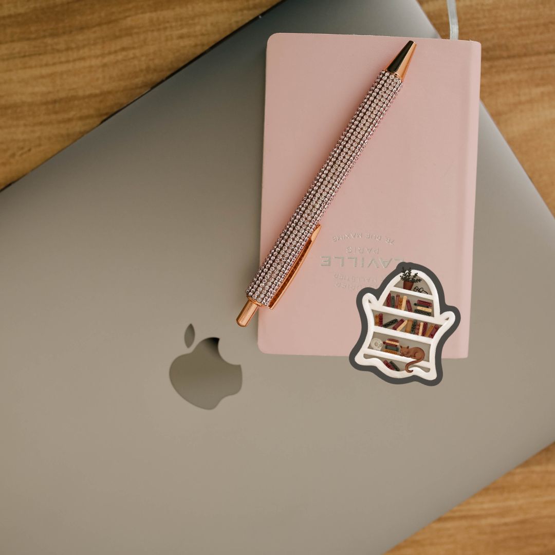 Ghost Bookshelf Sticker | Fall & Halloween Kindle Stickers