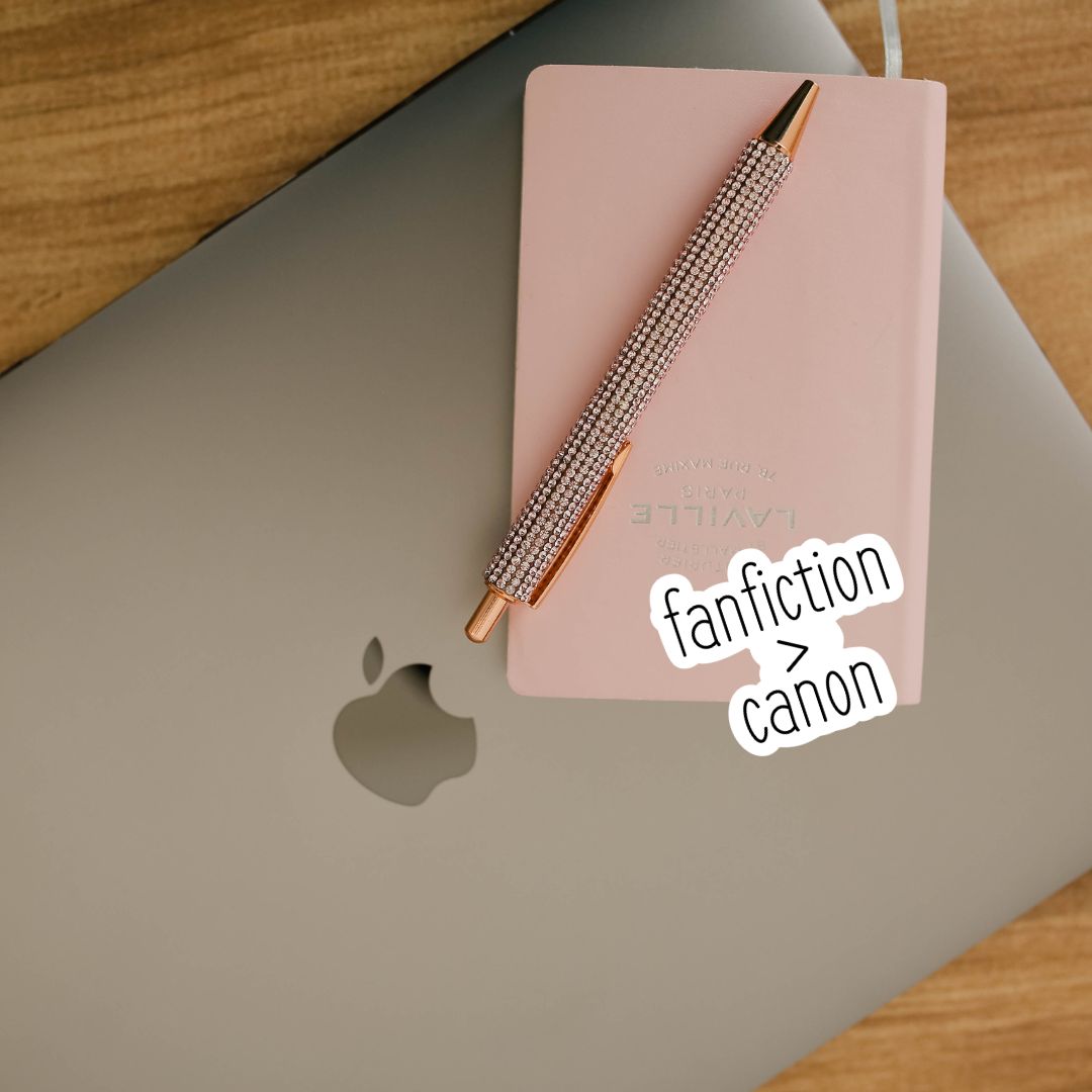 Fanfiction Over Canon Sticker | Book Merch | Nerdy Kindle Stickers
