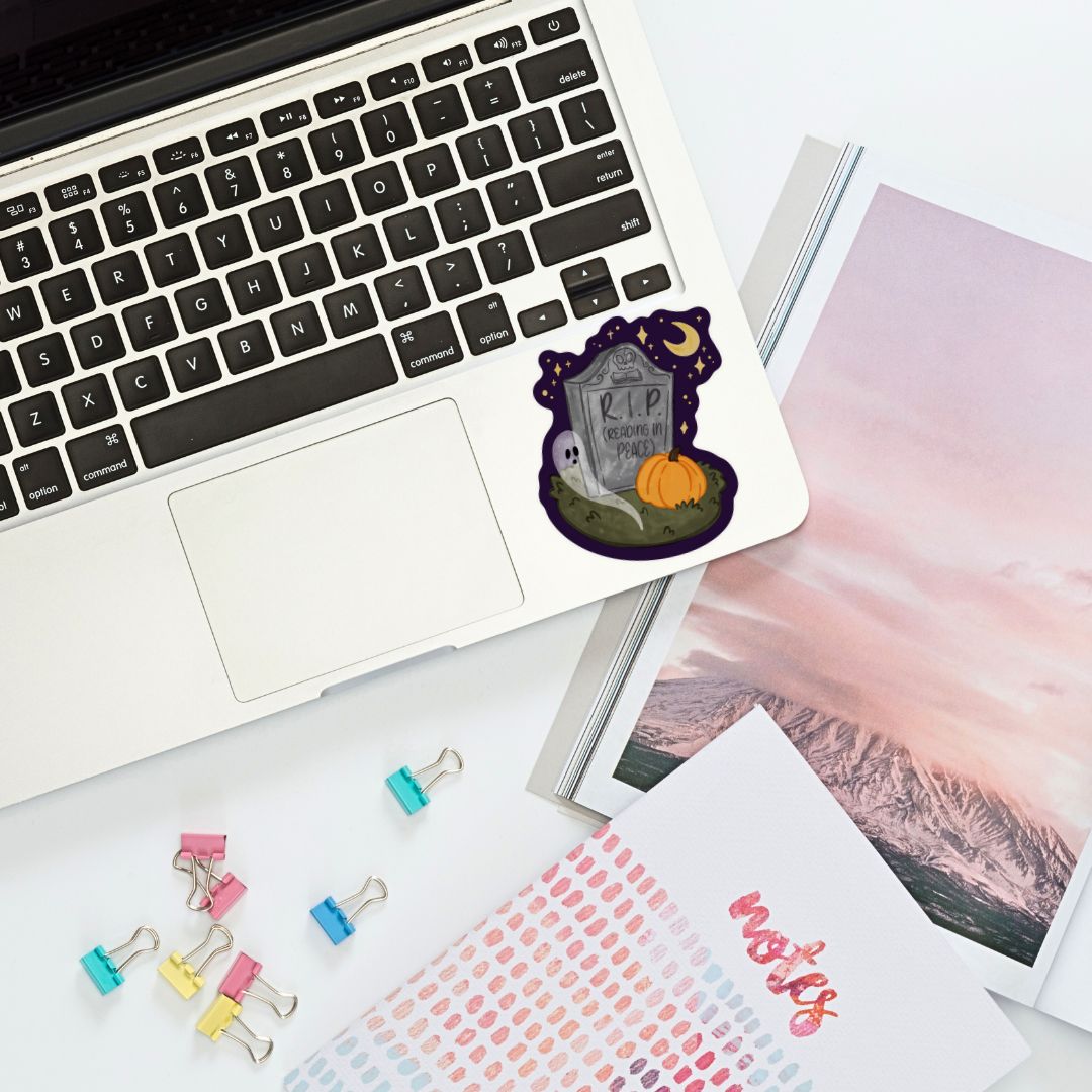 Reading In Peace (RIP) Sticker | Fall & Halloween Kindle Stickers