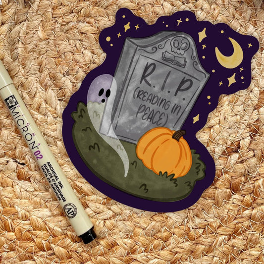 Reading In Peace (RIP) Sticker | Fall & Halloween Kindle Stickers