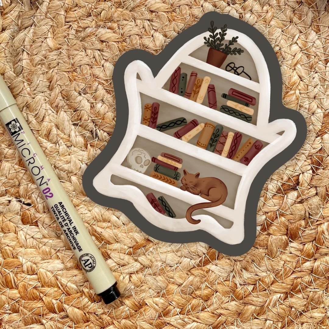 Ghost Bookshelf Sticker | Fall & Halloween Kindle Stickers
