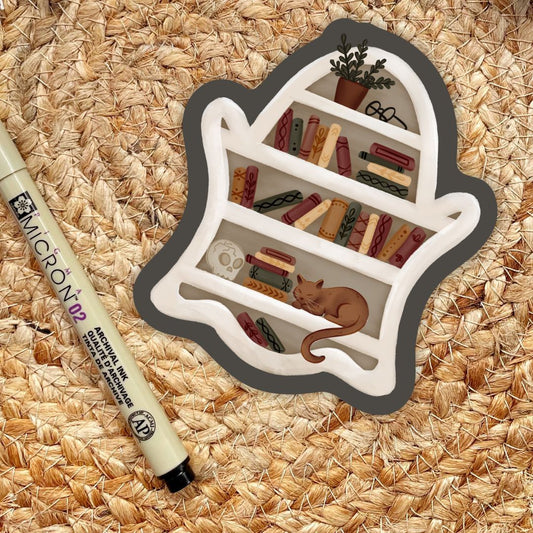 Ghost Bookshelf Sticker | Fall & Halloween Kindle Stickers