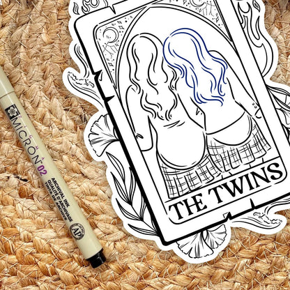 The Twins Tarot Card Zodiac Academy Sticker - Officially Licensed