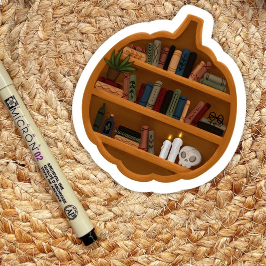 Pumpkin Bookshelf Sticker | Fall & Halloween Kindle Stickers
