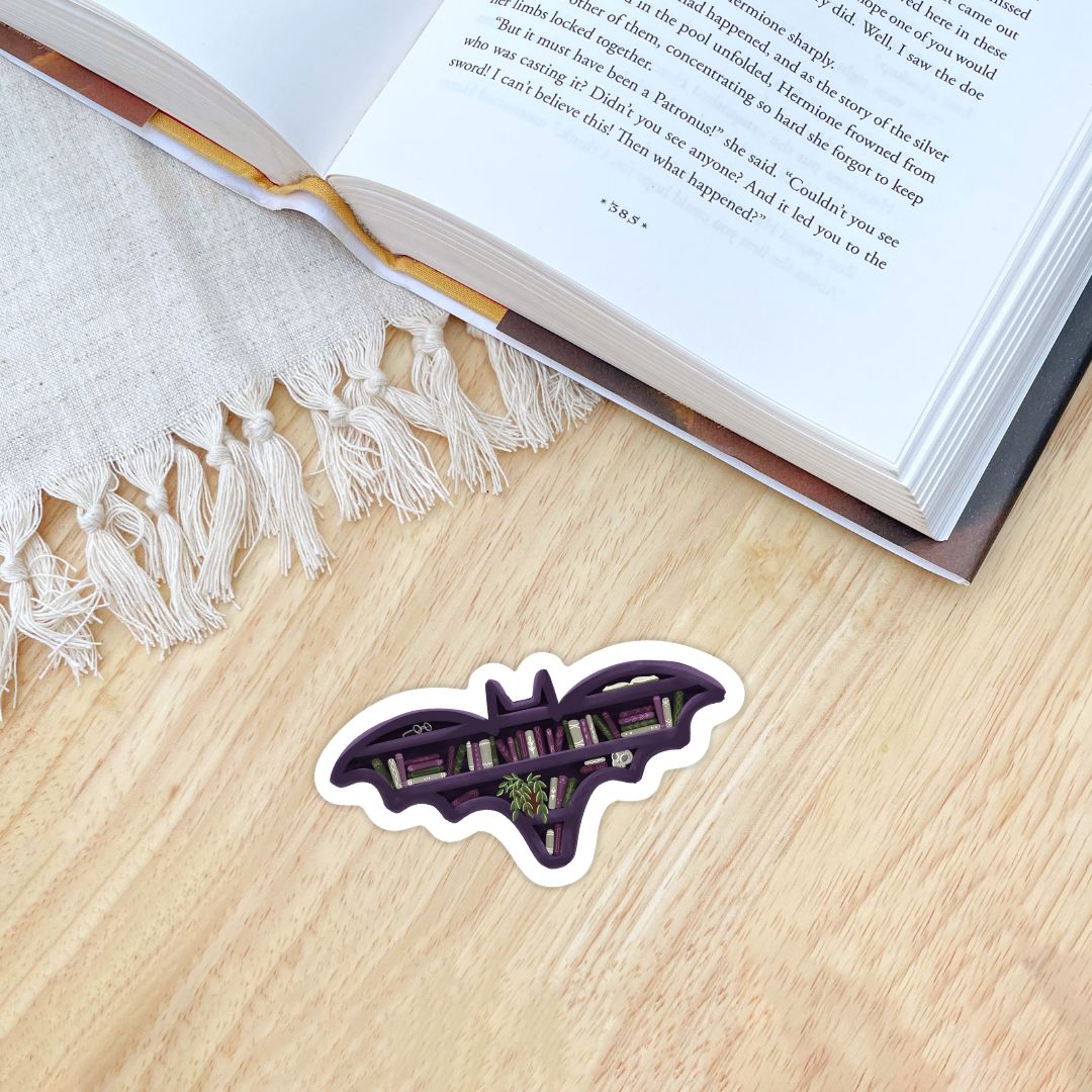 Bat Bookshelf Sticker | Fall & Halloween Kindle Stickers