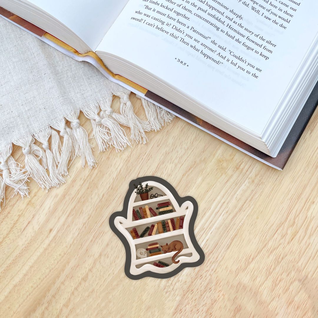 Ghost Bookshelf Sticker | Fall & Halloween Kindle Stickers
