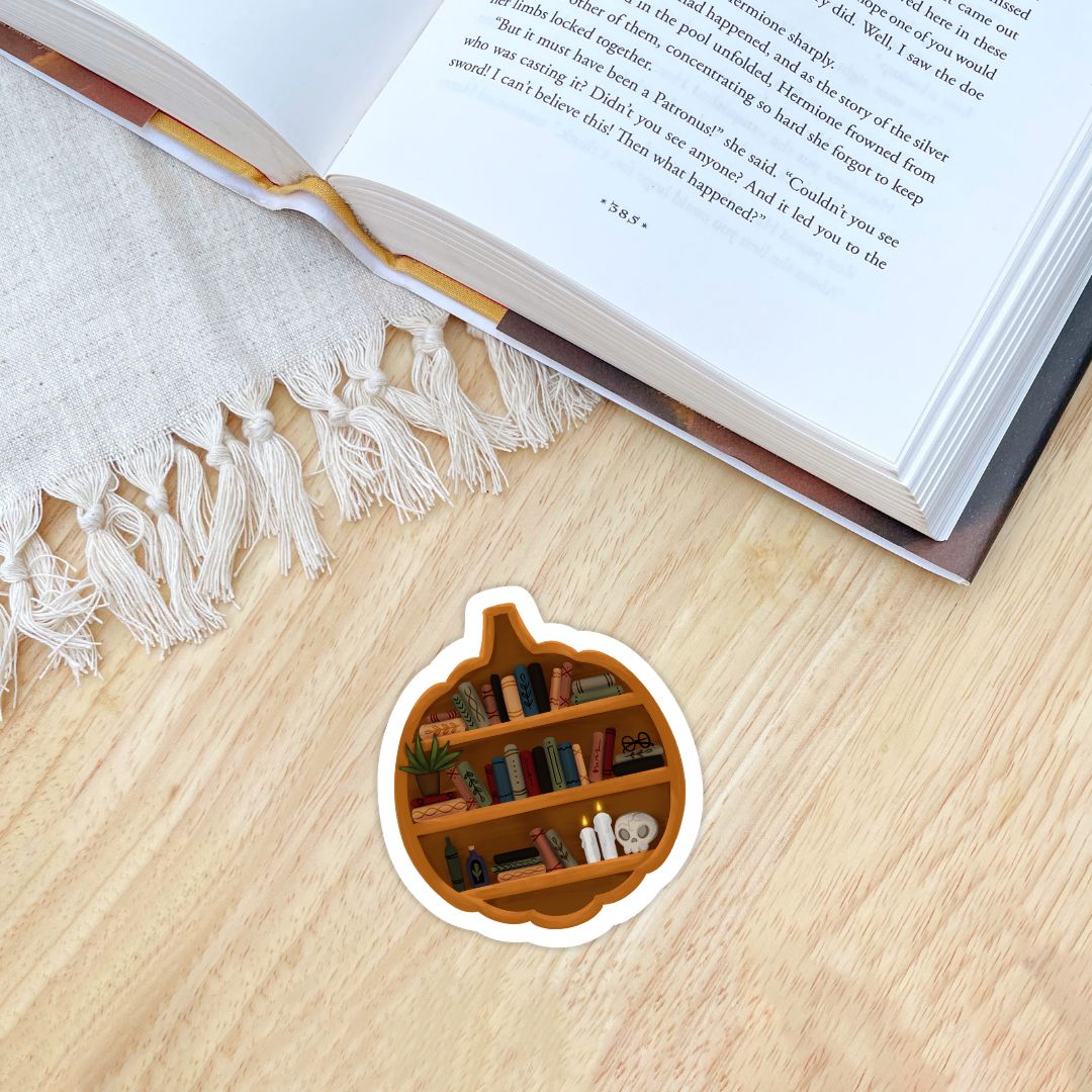 Pumpkin Bookshelf Sticker | Fall & Halloween Kindle Stickers