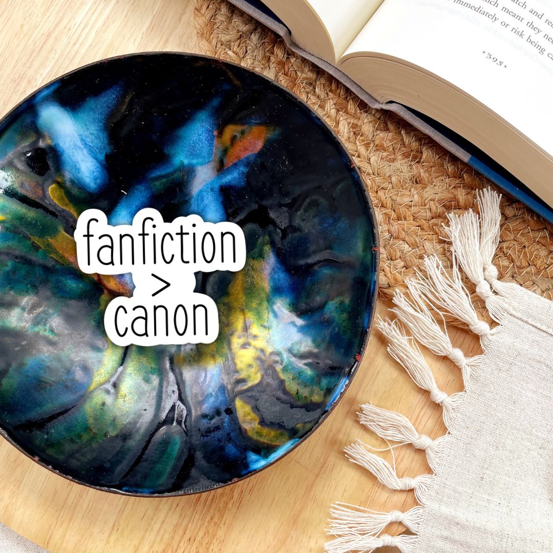 Fanfiction Over Canon Sticker | Book Merch | Nerdy Kindle Stickers