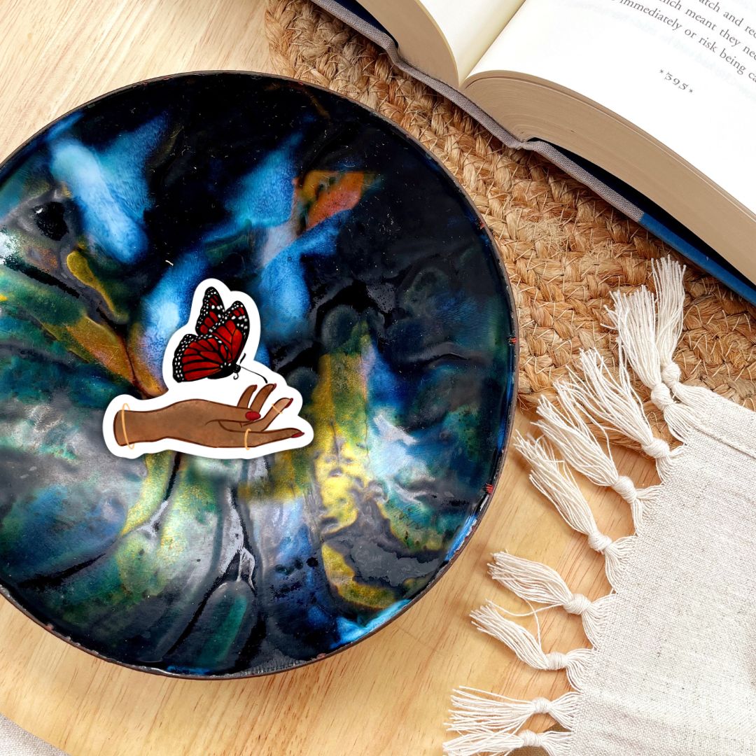 Daughter of No Worlds Tisaanah Red Butterfly Sticker | Carissa Broadbent Officially Licensed