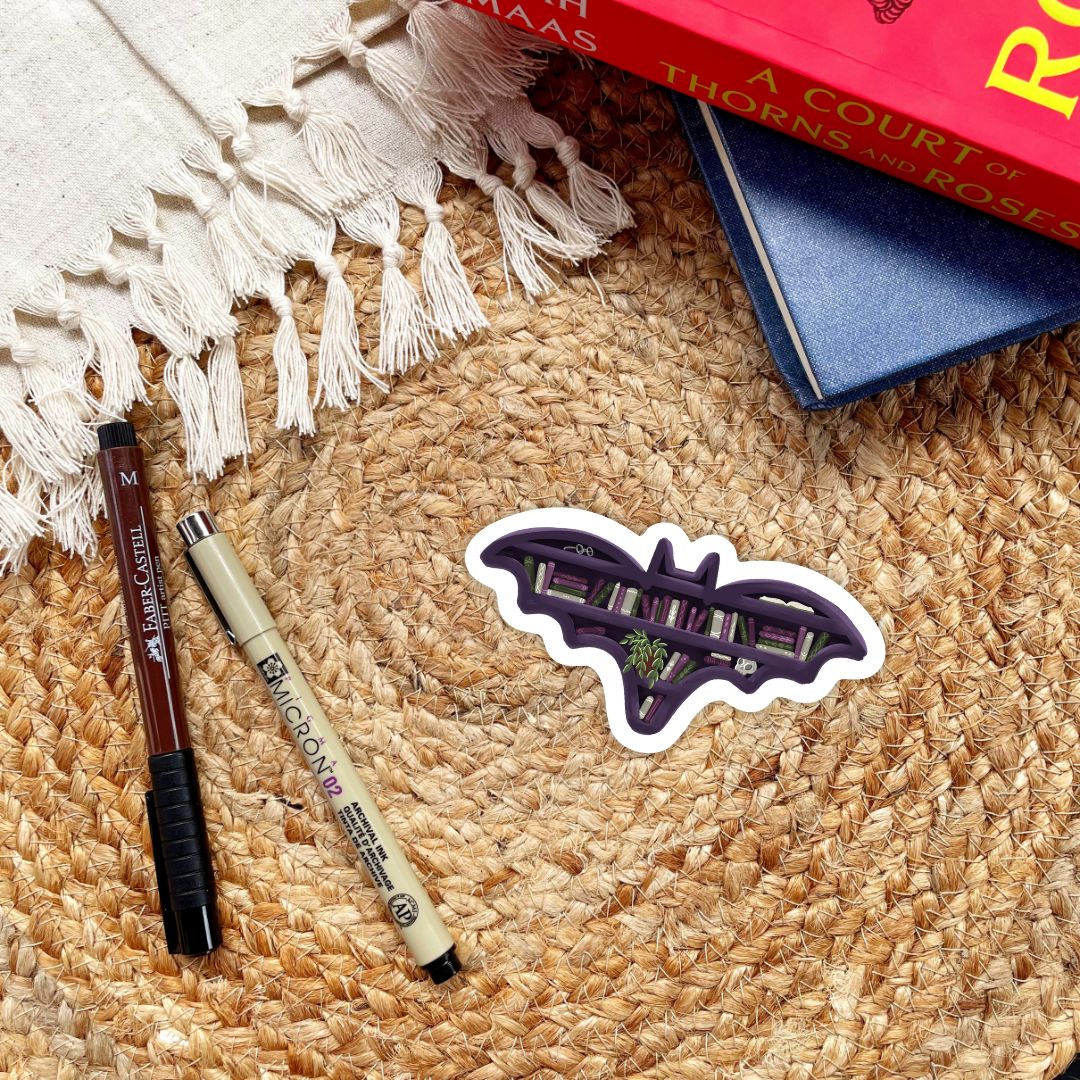 Bat Bookshelf Sticker | Fall & Halloween Kindle Stickers