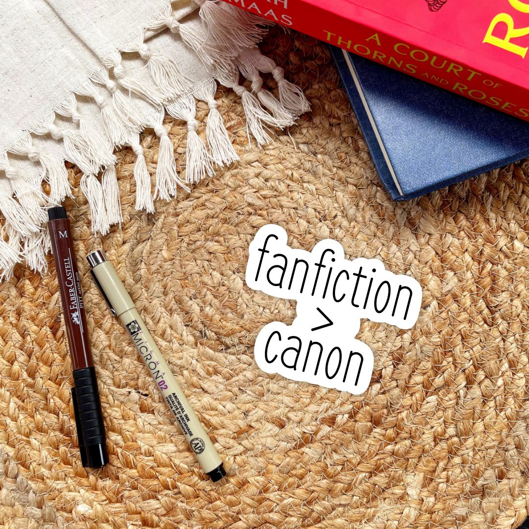 Fanfiction Over Canon Sticker | Book Merch | Nerdy Kindle Stickers