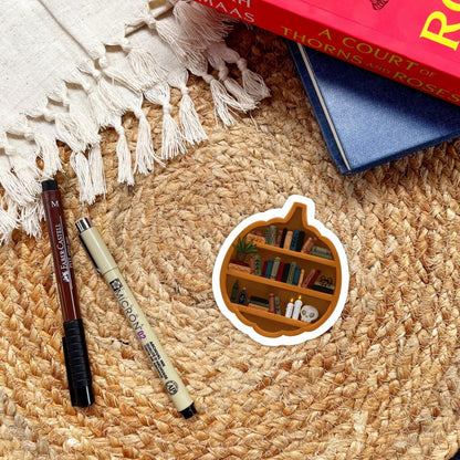 Pumpkin Bookshelf Sticker | Fall & Halloween Kindle Stickers