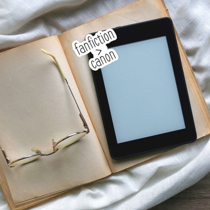 Fanfiction Over Canon Sticker | Book Merch | Nerdy Kindle Stickers