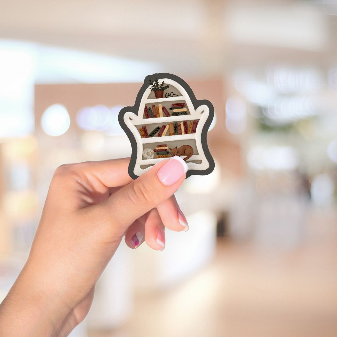 Ghost Bookshelf Sticker | Fall & Halloween Kindle Stickers