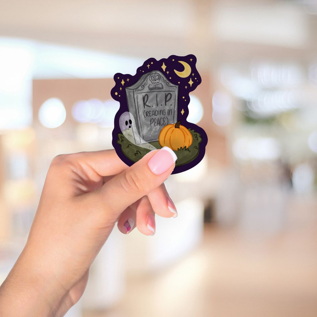 Reading In Peace (RIP) Sticker | Fall & Halloween Kindle Stickers