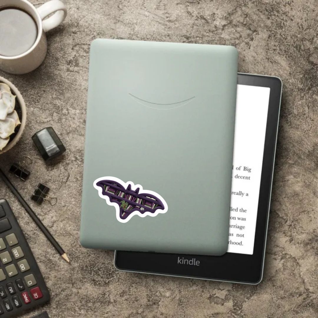 Bat Bookshelf Sticker | Fall & Halloween Kindle Stickers