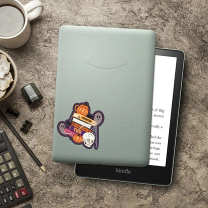 Haunted By My TBR Spooky Book Stack Sticker | Fall & Halloween Kindle Stickers