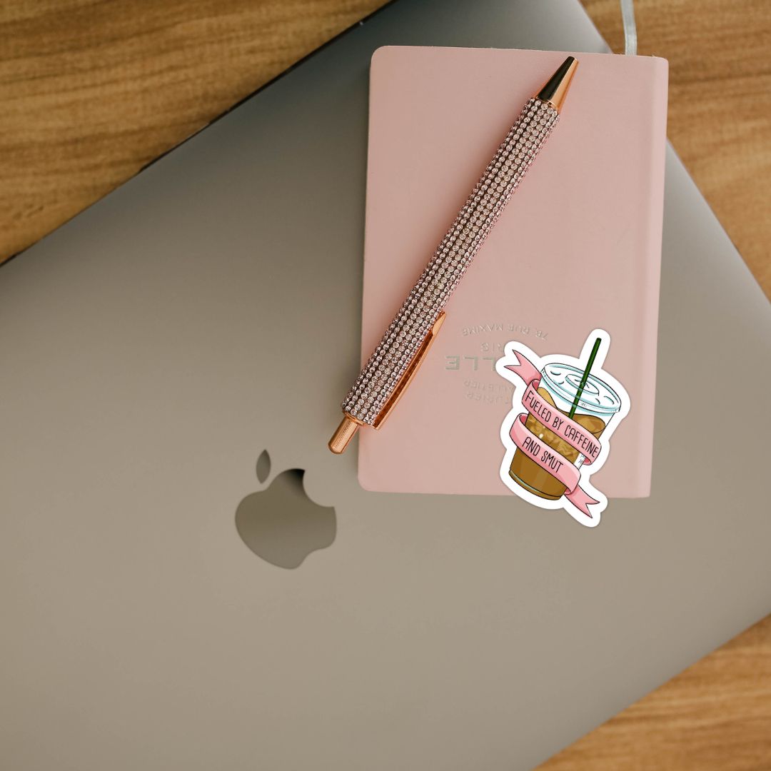 Fueled by Caffeine & Smut Bookish Sticker for Coffee Lovers