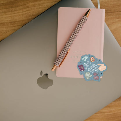 Hot Girls Have Granny Hobbies Sticker for Crafty Cozy Book Lovers