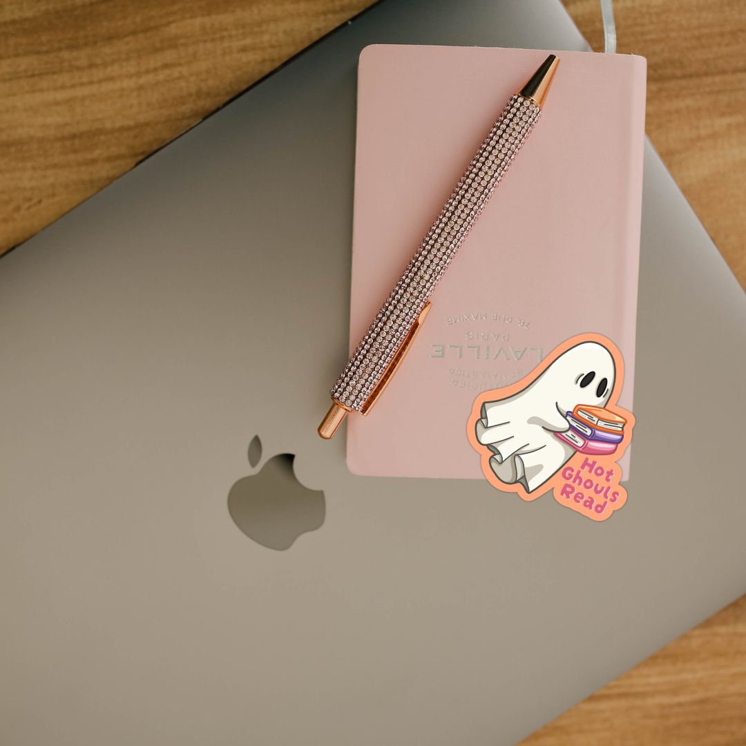 Hot Ghouls Read Ghost with Books Sticker | Fall & Halloween Kindle Stickers