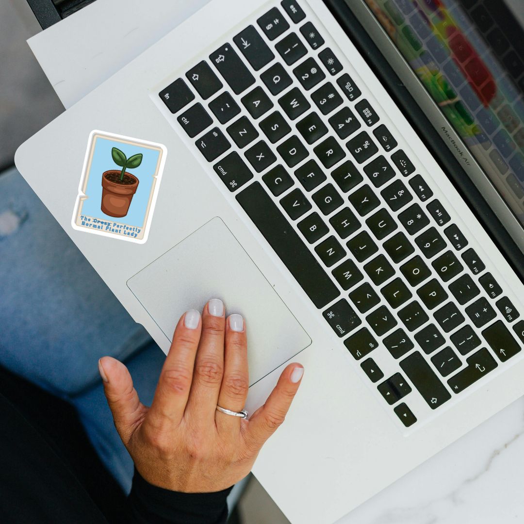 The Crazy Plant Lady Tarot Card Sticker | Cute Plant Lady Stickers