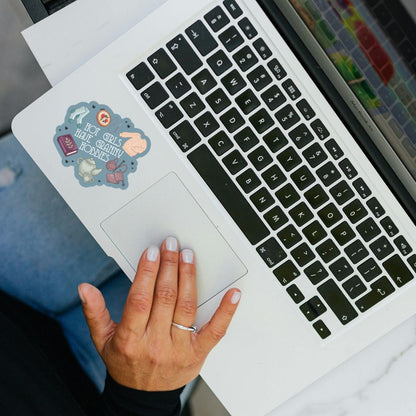 Hot Girls Have Granny Hobbies Sticker for Crafty Cozy Book Lovers