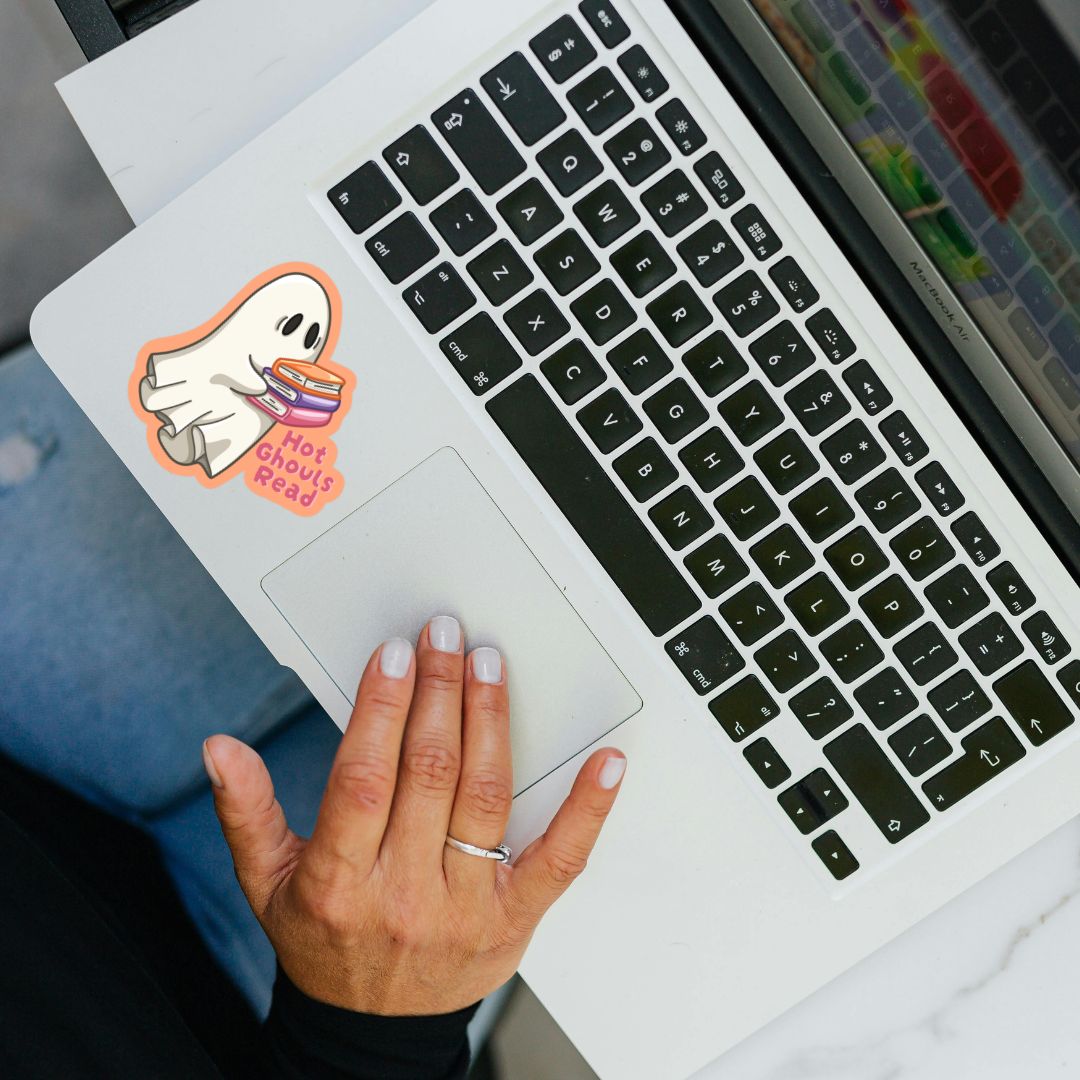 Hot Ghouls Read Ghost with Books Sticker | Fall & Halloween Kindle Stickers