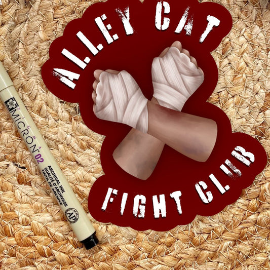 Dire Bound Alley Cat Fight Club Sticker | Sable Sorensen Officially Licensed