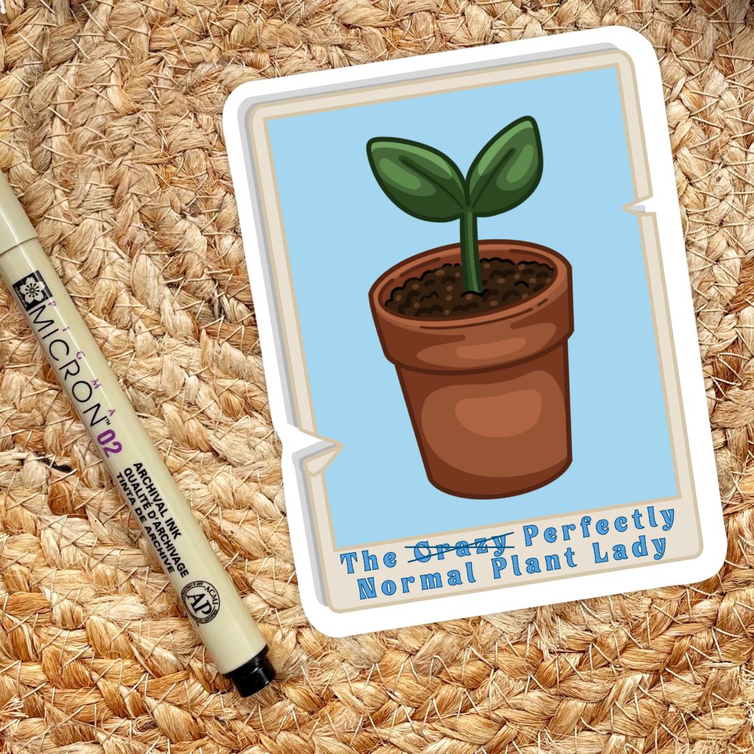 The Crazy Plant Lady Tarot Card Sticker | Cute Plant Lady Stickers