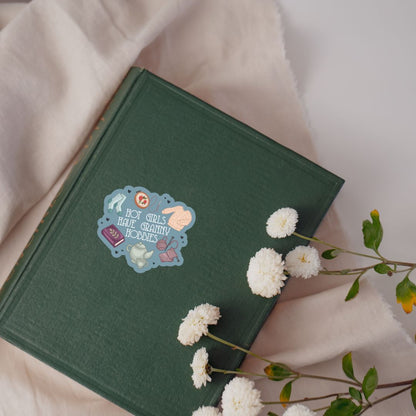 Hot Girls Have Granny Hobbies Sticker for Crafty Cozy Book Lovers