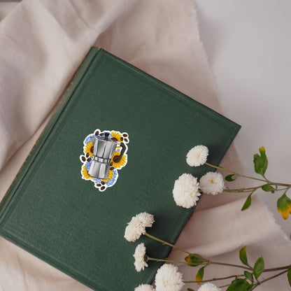 Floral Espresso Maker Sticker for Coffee Lovers
