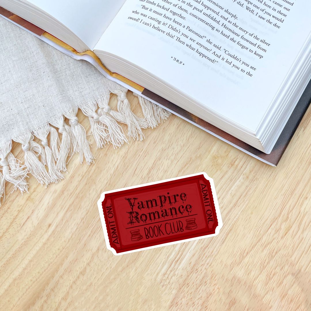 Vampire Romance Book Club Ticket Sticker | Spooky Halloween Kindle Stickers