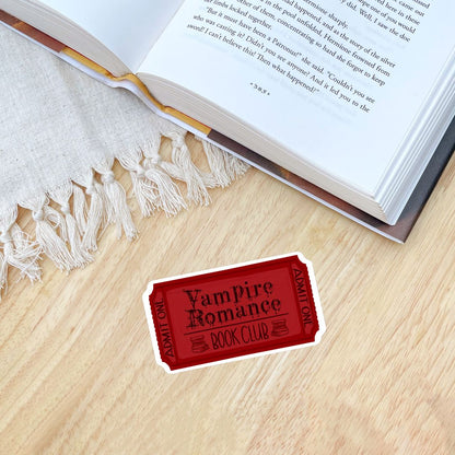 Vampire Romance Book Club Ticket Sticker | Spooky Halloween Kindle Stickers