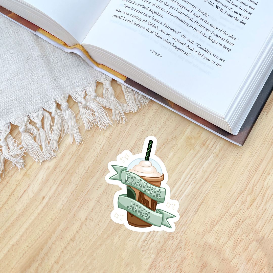 Reading Juice Bookish Sticker for Coffee Lovers