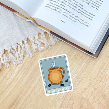 The Sanity Tarot Card Sticker for Coffee Lovers