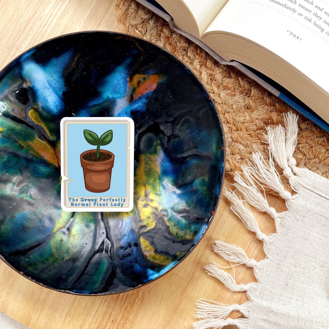 The Crazy Plant Lady Tarot Card Sticker | Cute Plant Lady Stickers