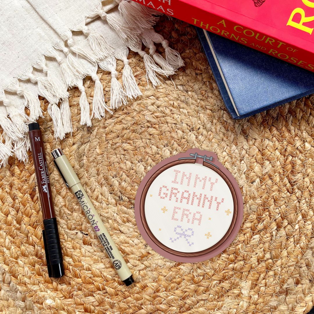 In My Granny Era Sticker for Crafty Cozy Book Lovers