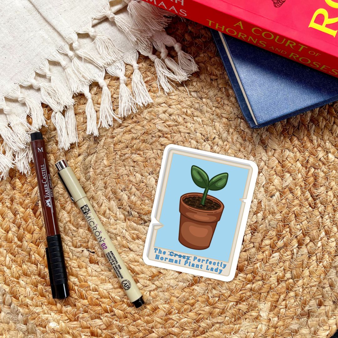 The Crazy Plant Lady Tarot Card Sticker | Cute Plant Lady Stickers