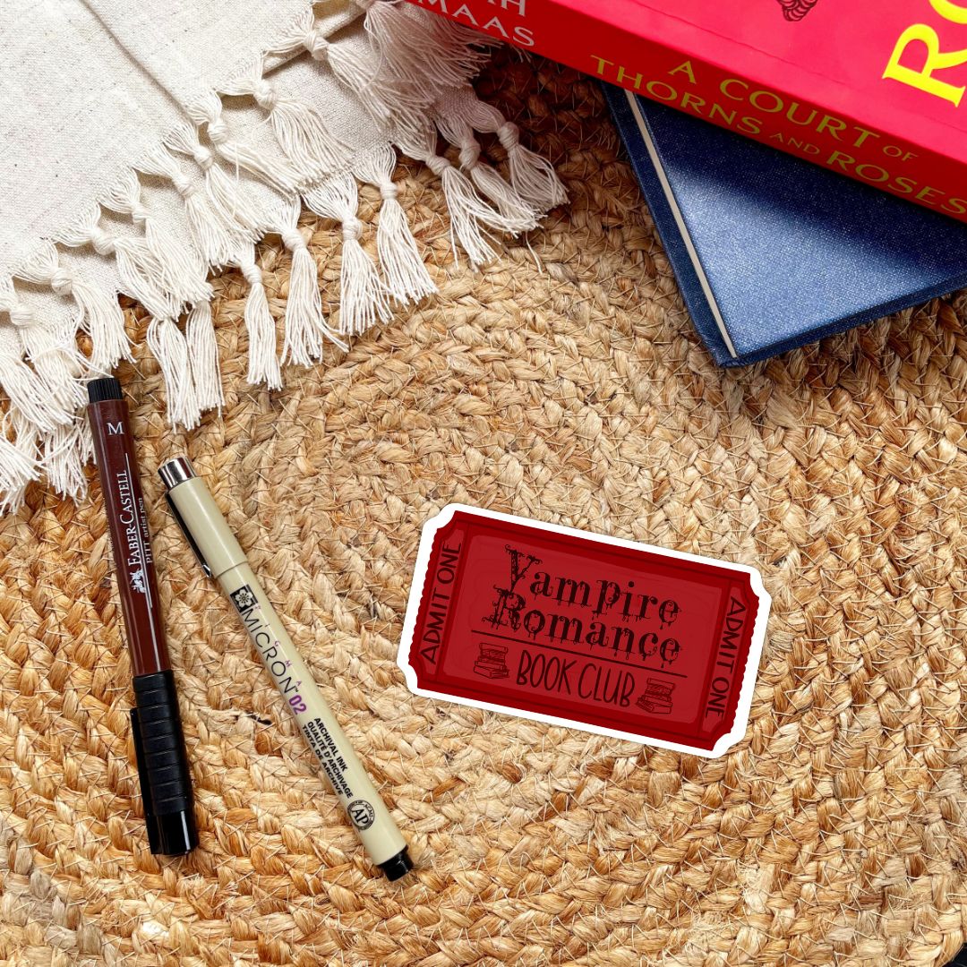 Vampire Romance Book Club Ticket Sticker | Spooky Halloween Kindle Stickers