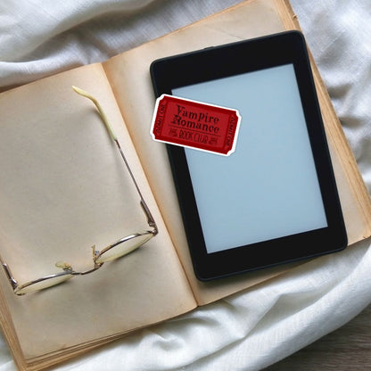 Vampire Romance Book Club Ticket Sticker | Spooky Halloween Kindle Stickers