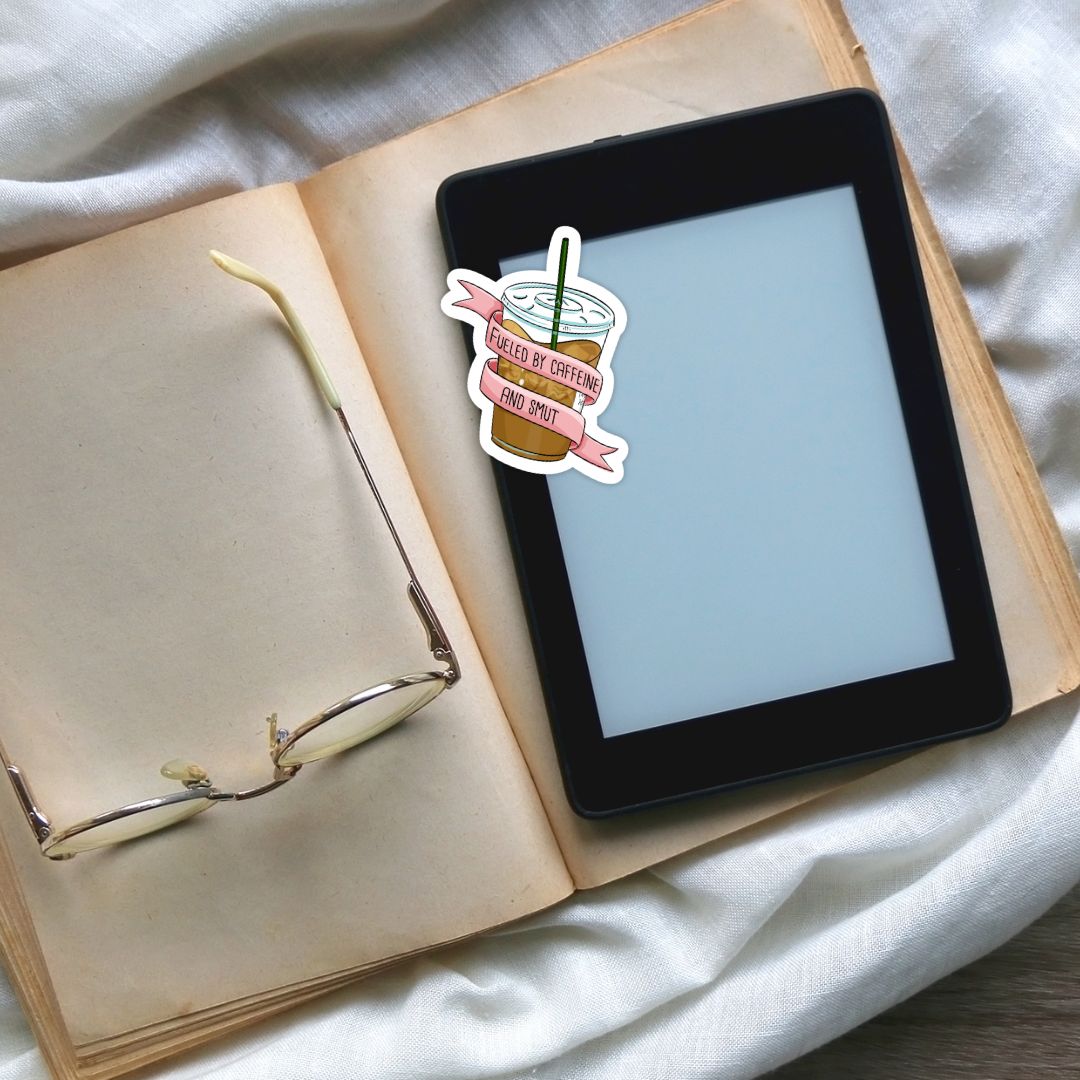 Fueled by Caffeine & Smut Bookish Sticker for Coffee Lovers