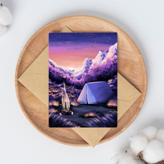 Sunrise Camping Just Because Card | Nature Greeting Cards - Serafine Art & Design - 