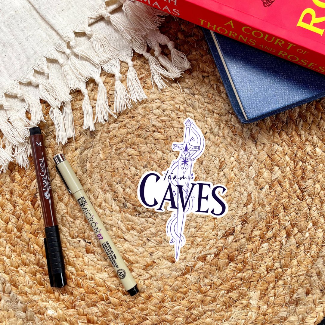 Team Caves Sticker | Sarah J Maas | Crescent City - Serafine Art & Design - 