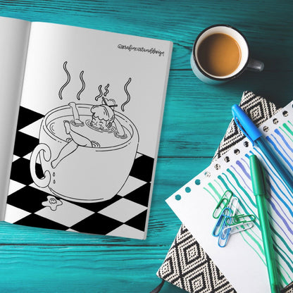 The Coffee Lover’s Coloring Book by Serafine Art and Design - Serafine Art & Design - 