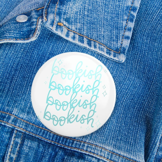Turquoise Bookish Pinback Button - Serafine Art & Design - 