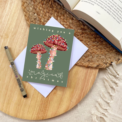 Magical Mushroom Christmas Card | Bookish Greeting Cards