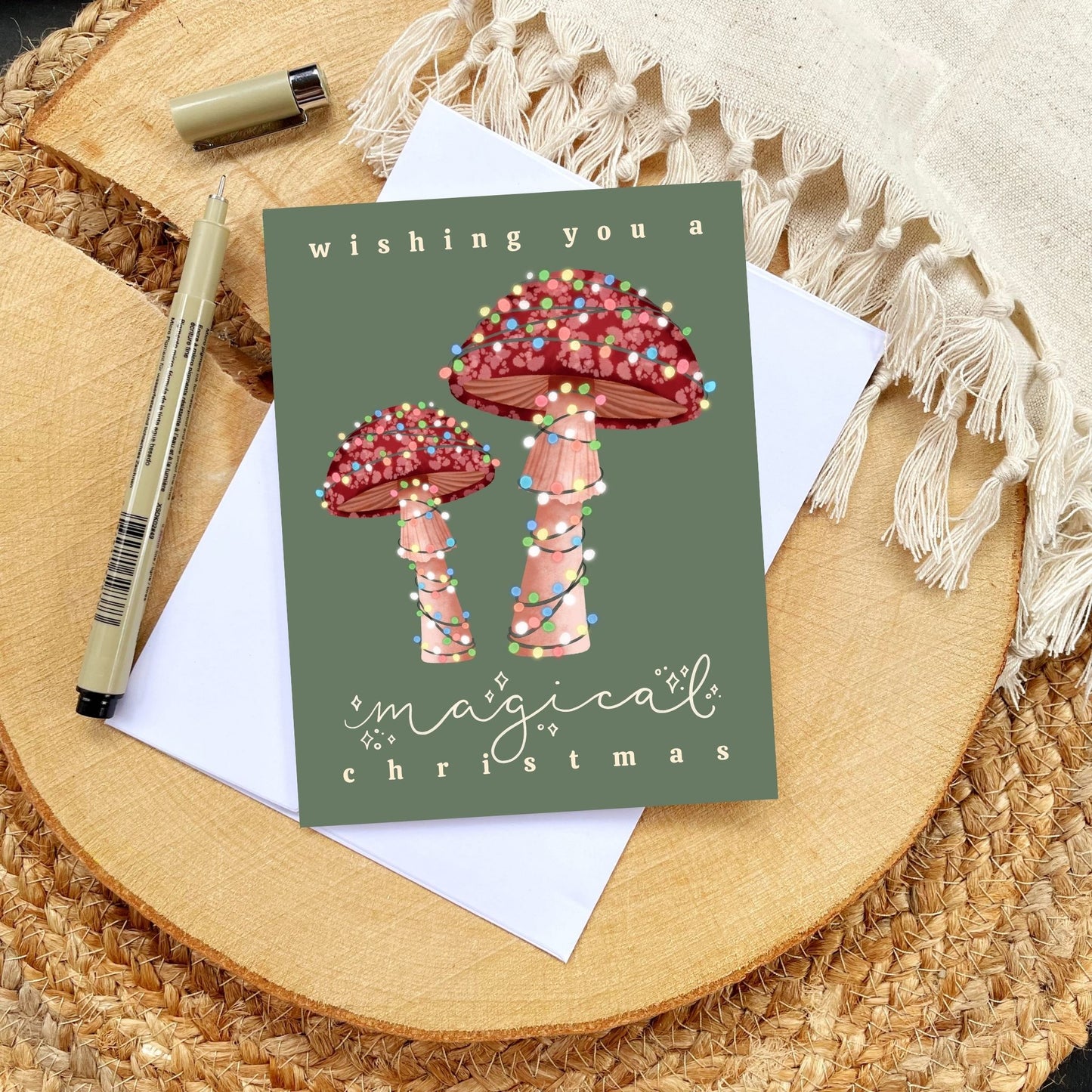 Magical Mushroom Christmas Card | Bookish Greeting Cards