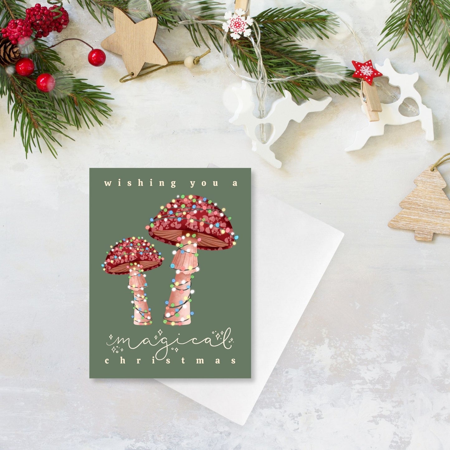 Magical Mushroom Christmas Card | Bookish Greeting Cards